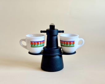 Vintage mokapot voor op het fornuis, gemaakt van puur 995 aluminium en bakeliet, merk "Caffe Rapid", jaren 70, gemaakt in Italië, verzamelobject voor espresso (2 kopjes).