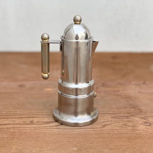 Pot à moka vintage « Kontessa », en acier inoxydable, années 80, fabriqué par Vev Viganò, fabriqué en ITALIE, machine à expresso de collection (2 tasses)