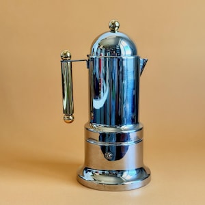 Vintage Mokakanna "Kontessa" på spishäll, tillverkad i Italien, tillverkad av Vev Group, 90-talet, i rostfritt stål, samlarobjekt för espresso (8-10 koppar)