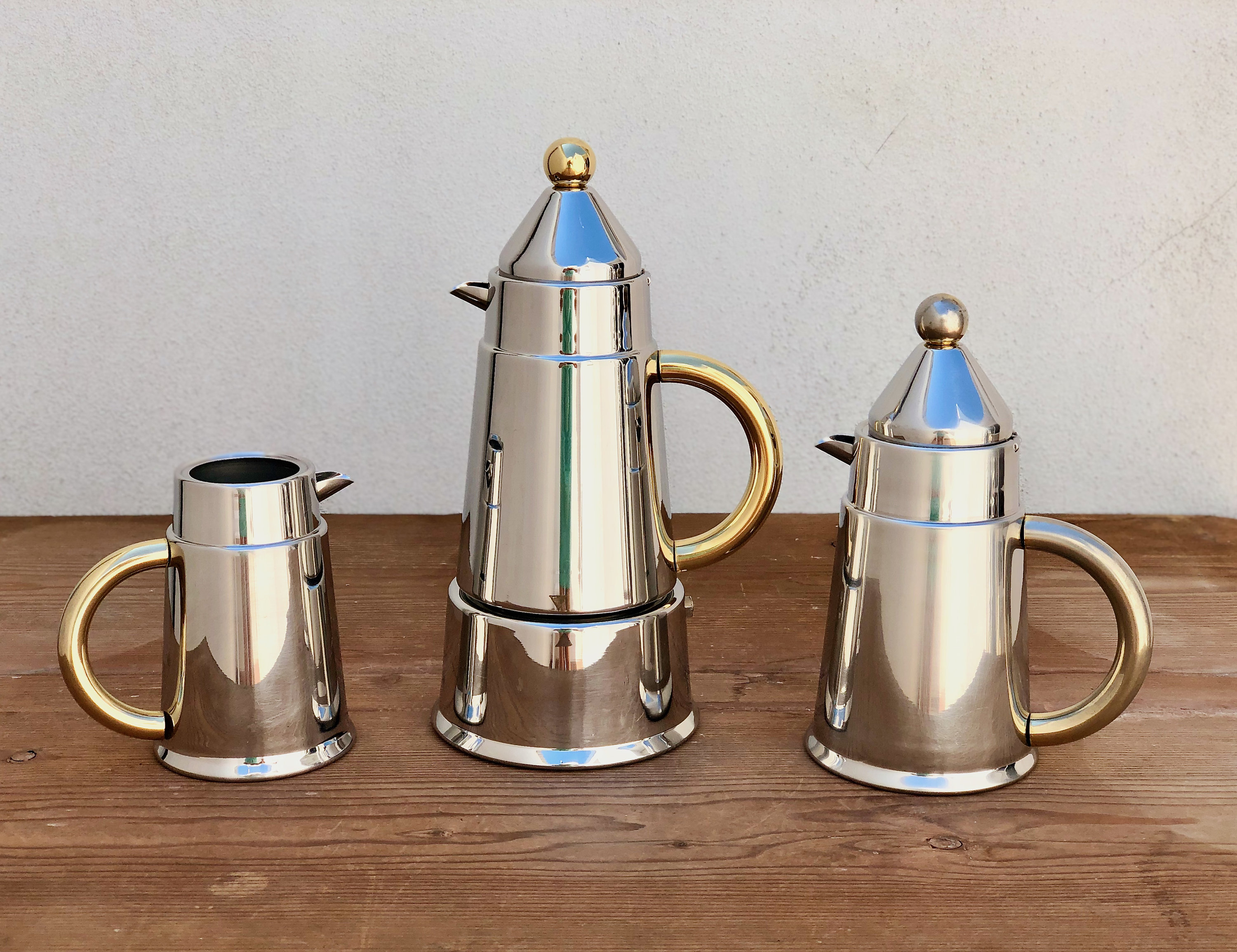 Vintage armonie Stovetop Moka Pot, With Magnetic Bottom for Induction 6  Cups, in Stainless Still, Manufactured Inoxpran, Made in ITALY 