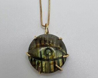 Labradorite Evil eye 14k gold filled sterling silver 20” necklace. One of a kind Evil eye jewelry