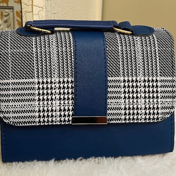 5 options de couleurs Sac à main bandoulière : élégant plaid en simili cuir – Cadeau tendance au quotidien. Poignée supérieure ou bandoulière. Motif tartan