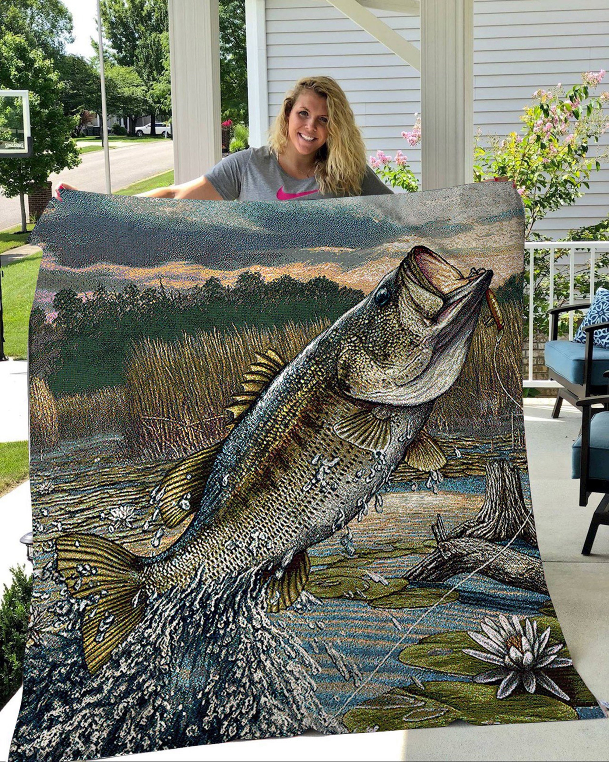 Largemouth Bass Fishing Blanket Fishing Lovers Blanket Gift Etsy