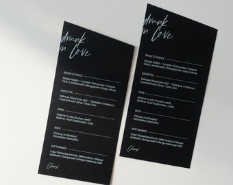 Barkarte zur Hochzeit "Modern Love" / Barschild / minimalistisch & modern