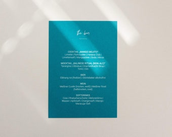 Barkarte zur Hochzeit "Wave" / Barschild / minimalistisch & modern