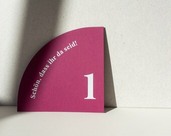 Tischnummern zur Hochzeit "Essential" / Sitzplan / minimalistisch & modern