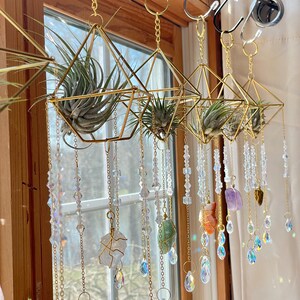 Suncatcher for Window Wire Wrapped Crystal, Rainbow Teardrop Crystals, Air Plant Hanging Decor, Gift Box, Gifts for Her or Him, Raw Crystals image 6