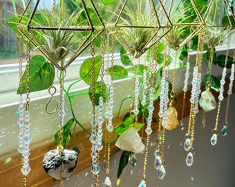 Wire Wrapped Crystal Suncatcher: Rainbow Teardrop Crystals, Gift Box