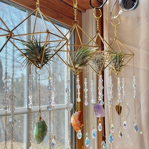 Suncatcher for Window Wire Wrapped Crystal, Rainbow Teardrop Crystals, Air Plant Hanging Decor, Gift Box, Gifts for Her or Him, Raw Crystals image 7