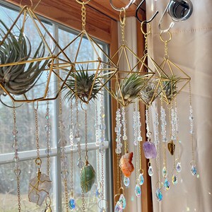 Suncatcher for Window Wire Wrapped Crystal, Rainbow Teardrop Crystals, Air Plant Hanging Decor, Gift Box, Gifts for Her or Him, Raw Crystals image 3