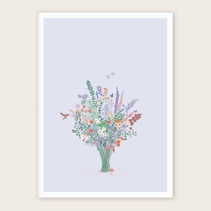 Klappkarte "Blumenstrauß" zum Geburtstag oder als Gruß mit Briefumschlag