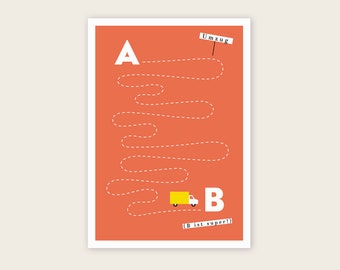 Postkarte "Umzug von A nach B"