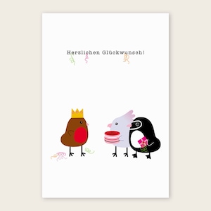 Postcard Birds "Birthday"