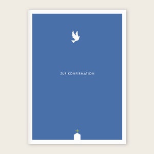 Glückwunschkarte zur Konfirmation mit Taube, Text: "Zur Konfirmation" samt hochwertigem Briefumschlag