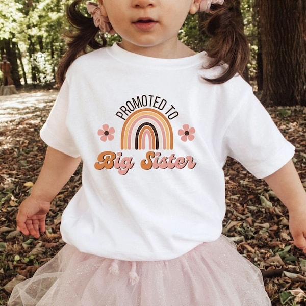 Kinderkleidung: Große Schwester T-shirt, Babyankündigung, personalisiertes Geschenk Geschwister, Schwangerschaft enthüllen, Kinder T-Shirt, süßes T-Shirt, neue Schwester