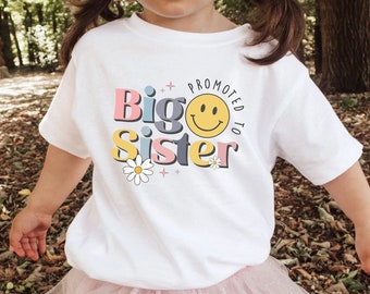 children's clothing: Big sister Tshirt, baby announcement, personalised gift siblings, pregnancy reveal, kids tee, cute T-shirt, new sister