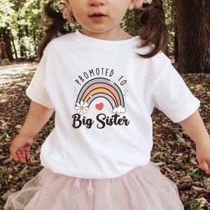 Kids Awesome Promoted To Big Sister T Shirt - New Baby Sibling Kids Awesome Promoted To Big Sister T Shirt - New Baby Sibling