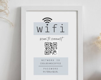 Editable Wifi QR Code Sign: Airbnb Host Printable (Digital Download)