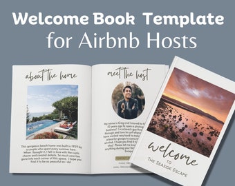Airbnb Welcome Book Template: Vacation Rental Host Guide (Canva, Digital Download)