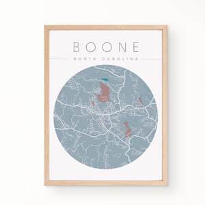 Boone NC Map Art Print: Appalachian State University Gift (Digital Download)