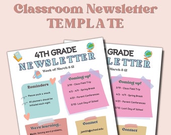 Editable Classroom Newsletter Template: Boho Teacher Printable (Digital Download)