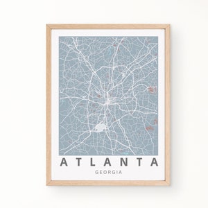 Atlanta Map Atlanta Wall Art Airbnb Map Atlanta Poster Atlanta Art Print Georgia Gift Atlanta Decor Atlanta Housewarming Georgia Realtor