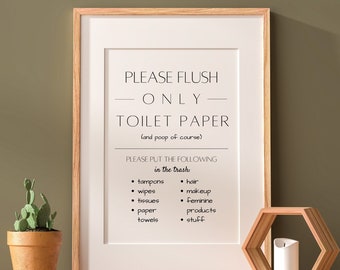 Letrero de sistema séptico para baño: imprimible para anfitriones de Airbnb (PDF)