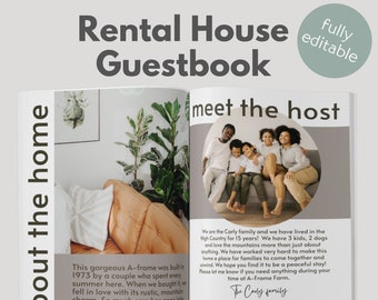 Airbnb Welcome Book Template: Vacation Rental Host Guide (Canva Editable)