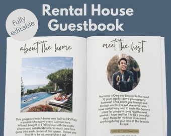 Airbnb Welcome Book Template: Vacation Rental Guest Guide (Canva Editable, Digital Download)