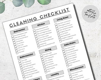 Editable Cleaning Checklist for Airbnb Hosts, Vacation Rental Cleaning Template, Housekeeper Routine for Rental Property, VRBO Cleaning List
