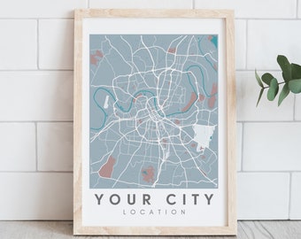 Custom City Map Print: New Home Gift (Digital Download)