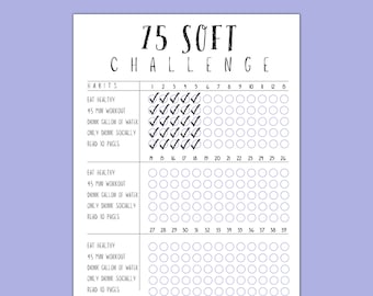75 Soft Challenge Tracker: Printable Fitness Planner (Digital Download)