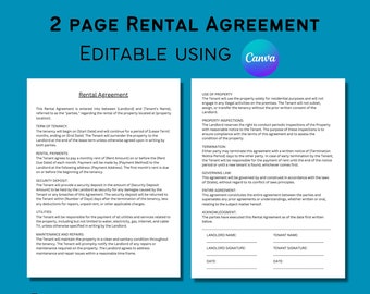 Landlord Rental Agreement Template: Residential Lease (Digital Download)