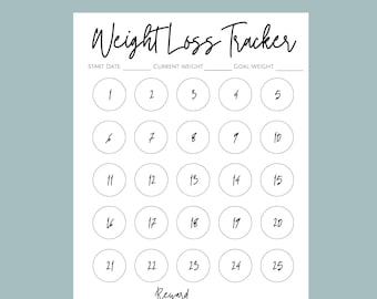100lbs Weight Loss Tracker Printable - Etsy