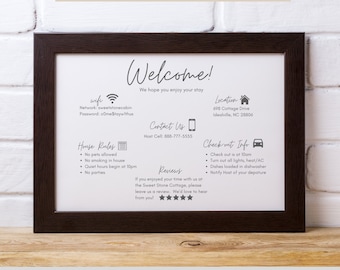 Airbnb Welcome Sign Template: Vacation Rental House Rules (PDF)