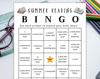 Summer Reading Bingo: Fun Reading Challenge for Kids (Digital Download)