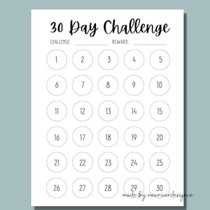 Seguimiento del reto de 30 días: Objetivo minimalista imprimible (PDF)