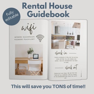 Welcome Book for Airbnb Hosts, Vacation Rental Guestbook Template, Welcome Templates for Air bnb Hosts, Manuals for VRBO, Short Term Rental