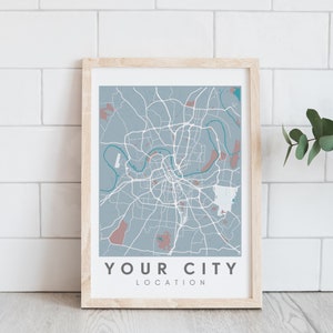 Impresión de mapa personalizada para casa nueva, mapa de Airbnb, regalo de inauguración de la casa, regalo de agente inmobiliario para clientes, regalos personalizados para recién casados, regalo de mudanza personalizado