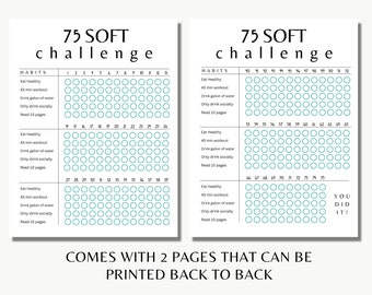 75 Soft Challenge Tracker: Fitness & Habit Checklist (Printable)