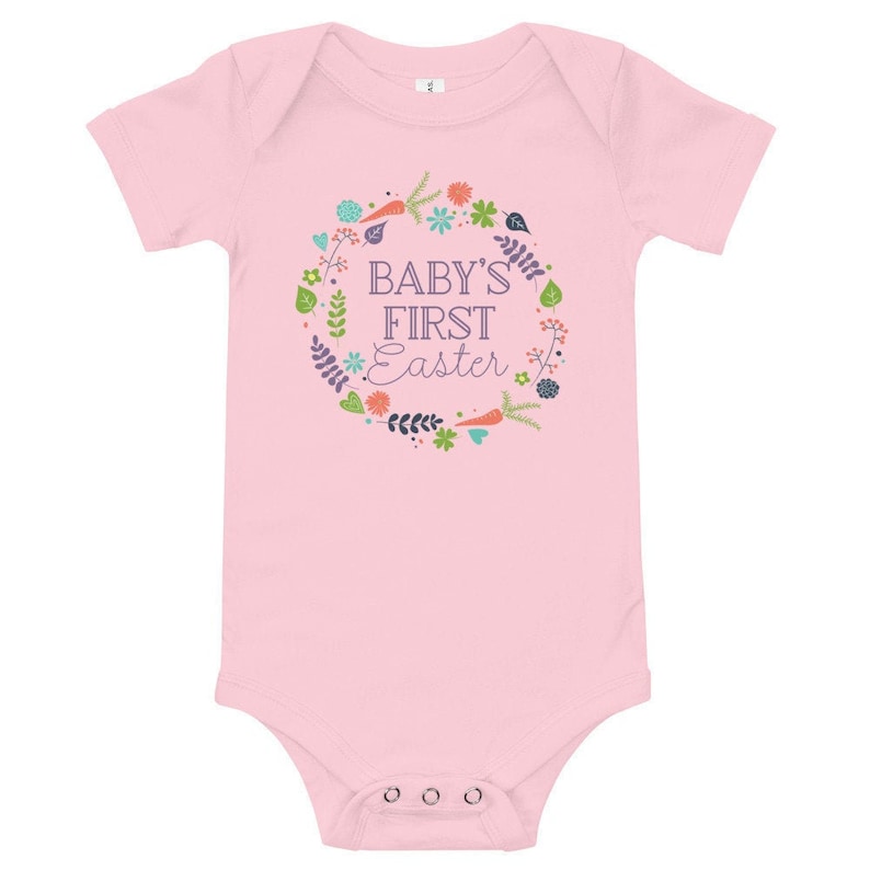 Baby/'s First Easter Onesie for Newborn Gift 1st Easter Shirt Newborn Easter Baby Girl Easter Outfit Boho Easter Outfit Pink Easter Outfit