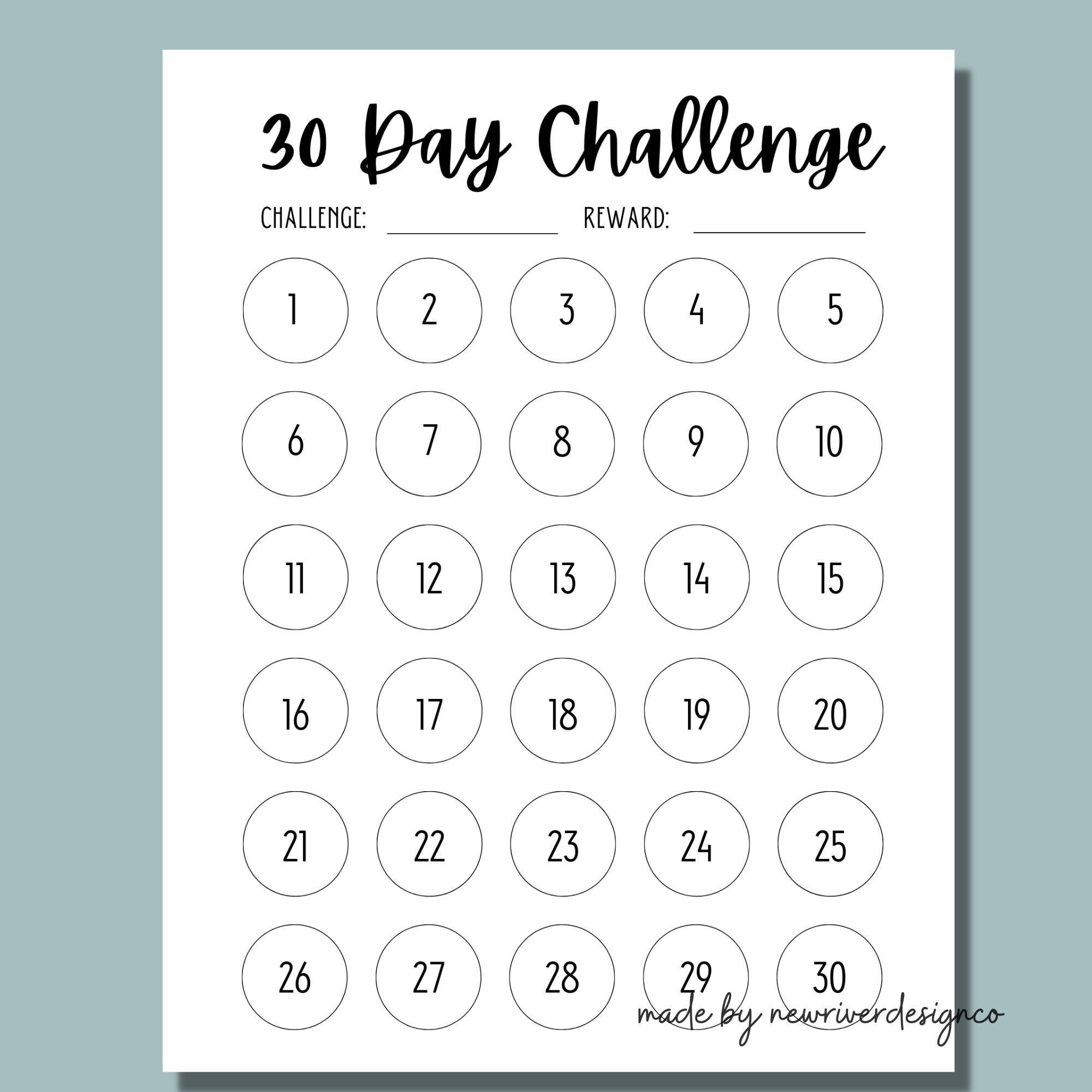 30 Day Challenge Tracker Printable Printable Habit Tracker