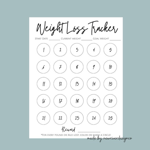 Weight Loss Tracker Printable Pounds Lost Chart Fitness Goal -  Finland