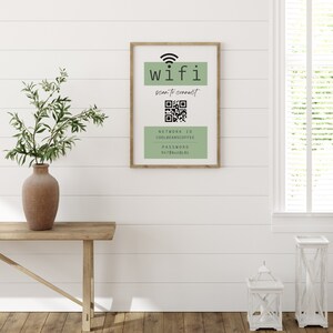 Wifi Printable, Wifi QR Code Sign, Editable Wi-fi Template, 1 Page Sign ...