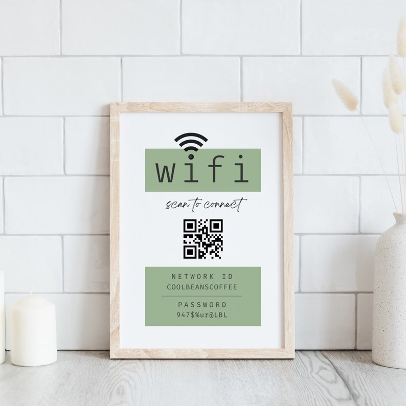 Wifi Printable Wifi QR Code Sign Editable Wi-fi Template 1 - Etsy