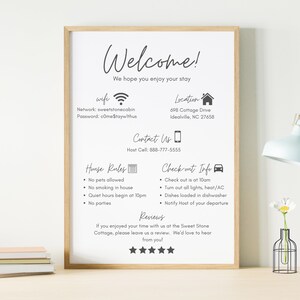 Airbnb Host Editable Template Bundle, Printable Signs for Vacation ...