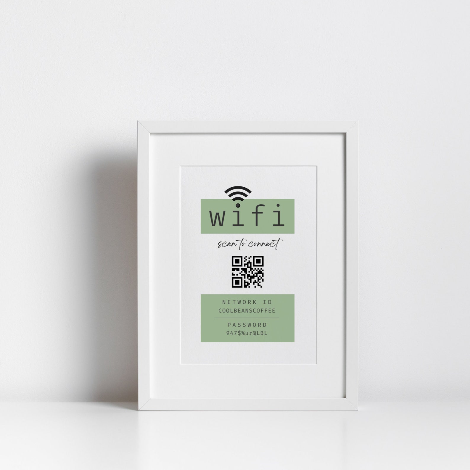 Wifi Printable Wifi QR Code Sign Editable Wi-fi Template 1 - Etsy