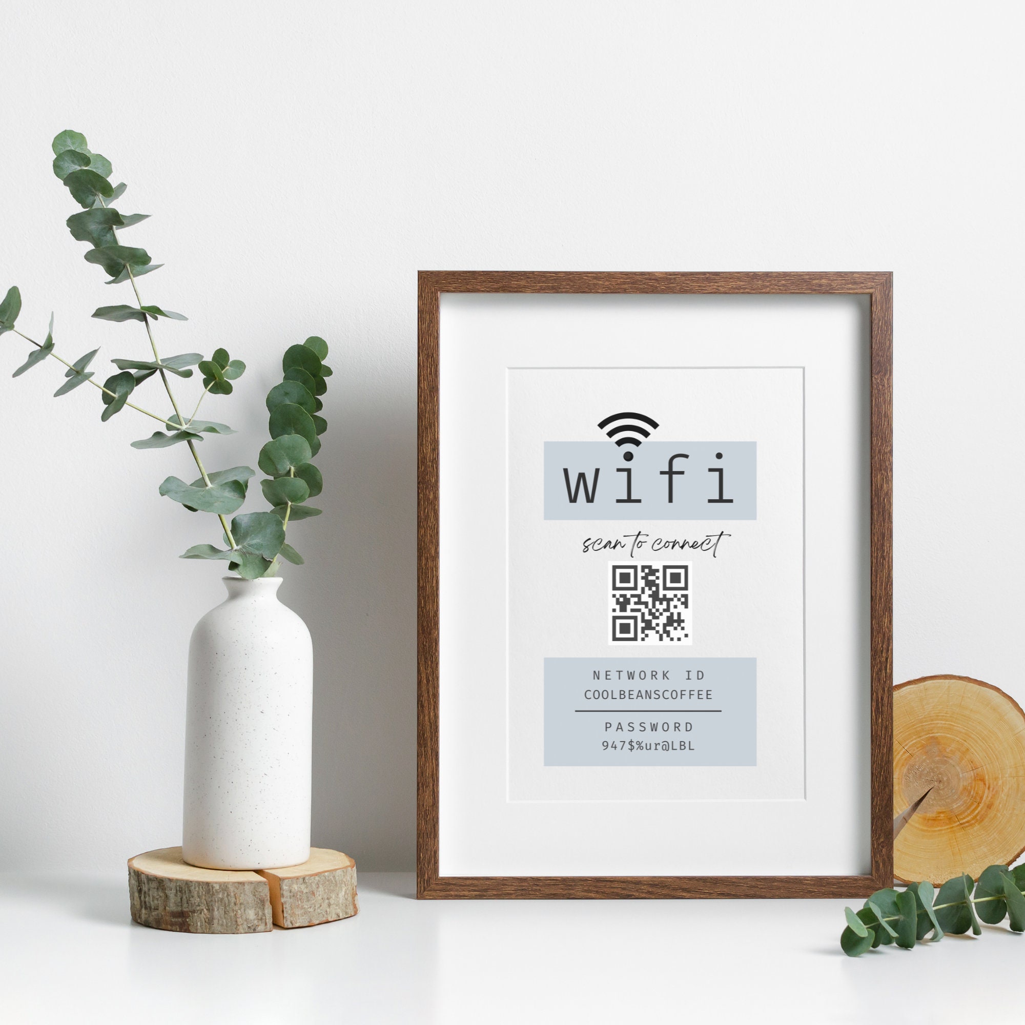 Wifi QR Code Sign Editable Wi-fi Template 1 Page Airbnb - Etsy Australia
