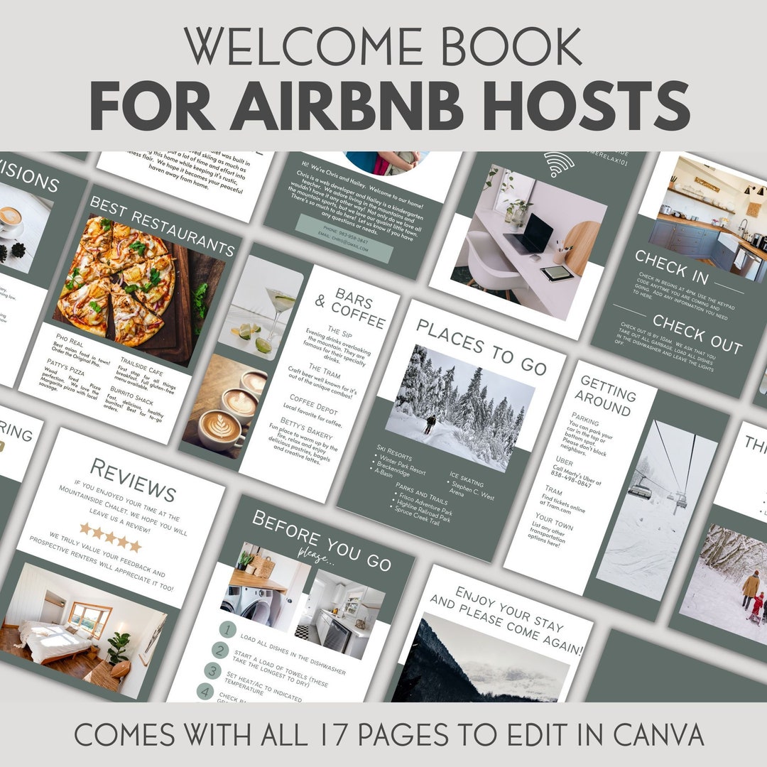 Book Template for Airbnb Hosts, Vacation Rental Home Manual, Welcome ...