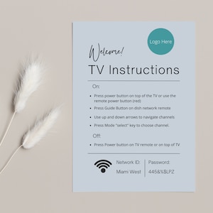 Rental House TV Instructions, Airbnb TV Directions, VRBO Instructions